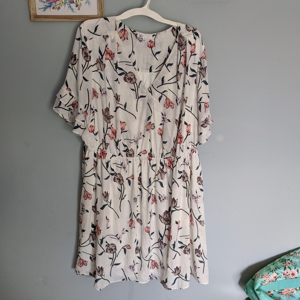 Floral print plus size dress